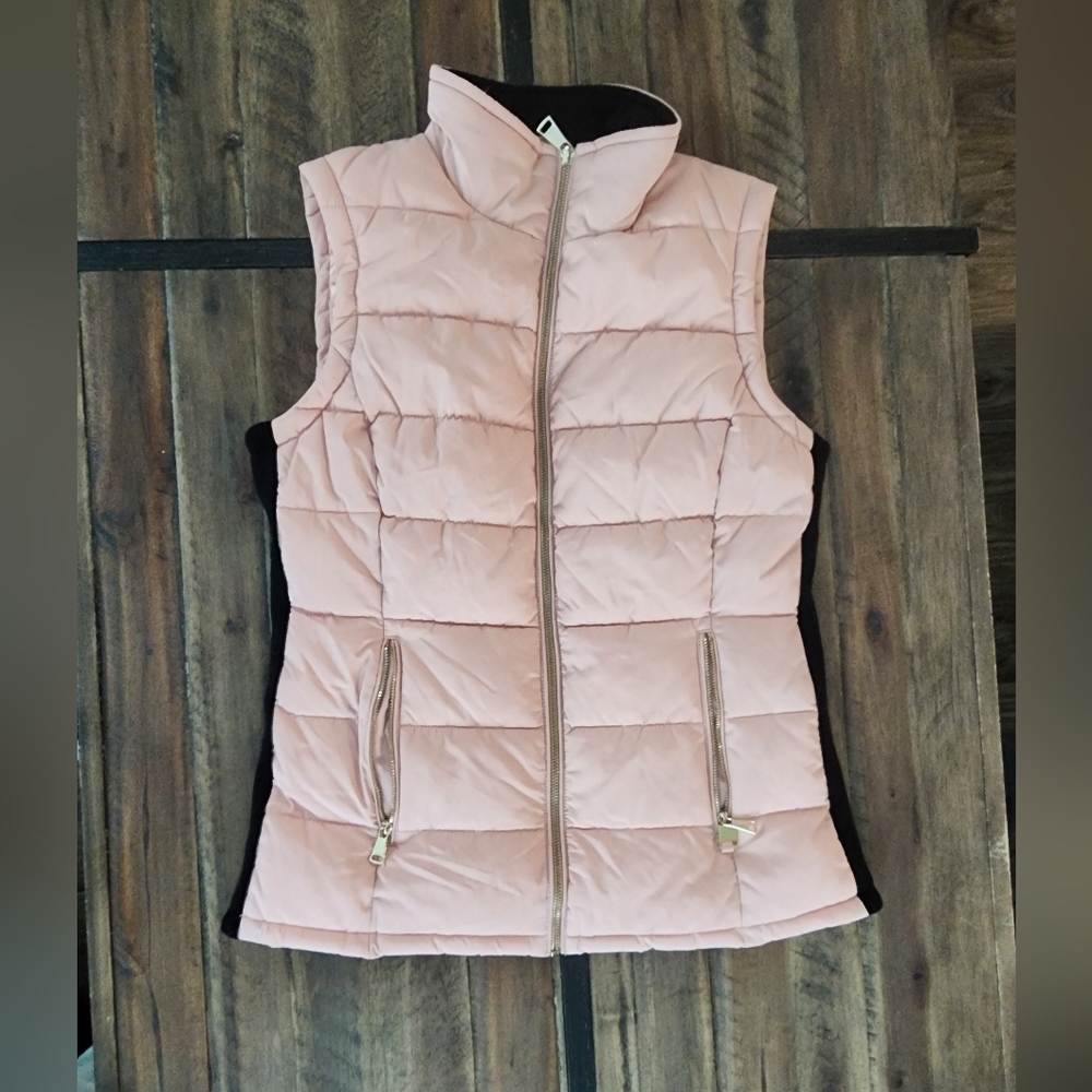 Black and pink Calvin Klein puffer vest